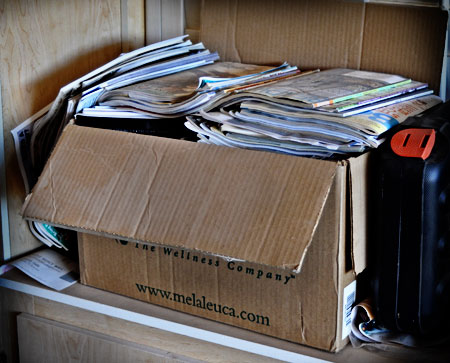 big box of magazines