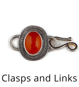 carnelian and silver jewelry clasp
