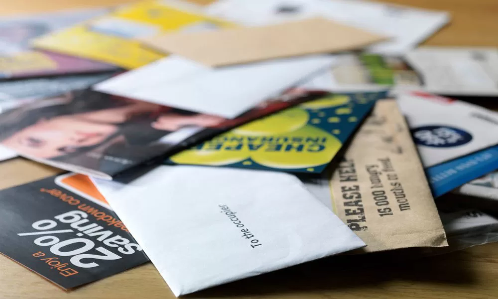 image of junk mail for junk journaling